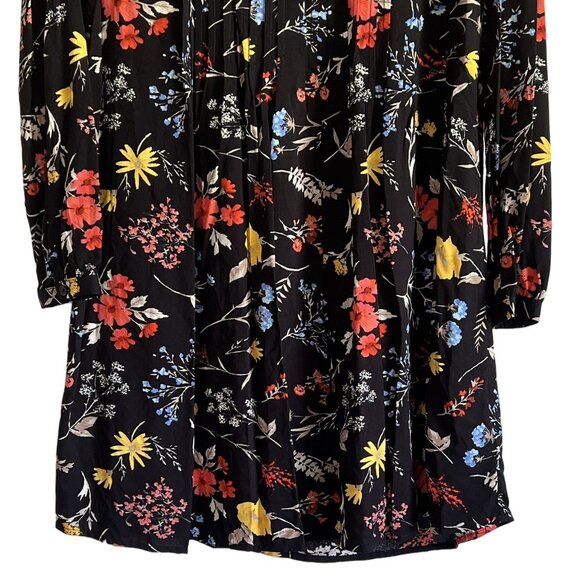 Old Navy Womens Black Floral Rayon Long Sleeve Dress Size S Boho Cottagecore NWT - Picture 3 of 7